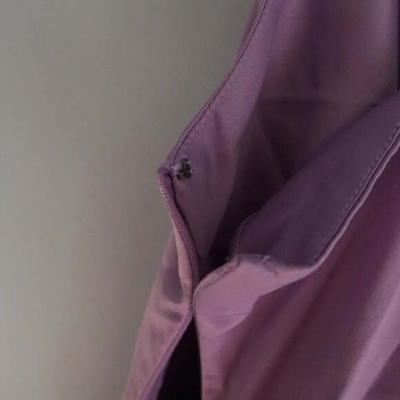 Dynamite Leslie Satin V-Neck M Purple Sleeveless Cami Mini Bodycon Wrap Dress - Picture 8 of 12